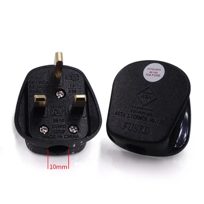 High Quality 13amp UK Plug BS Type-G 3 Pins Assemble Wire Cord Power Britain BS1363 Wiring Plug 13A 250V Wireable 13A 250V Plug