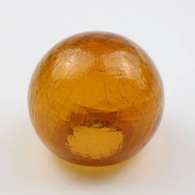 Modern Glass Ball Lampshade Crackle Yellow Colored Glass Lighting Shade Replacement for Bedroom Living Room Lamp Fittings