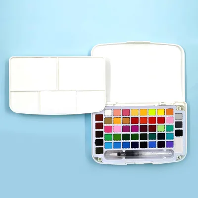 Basic 48 Color Watercolor Paint Set With Painting Brush for Kids and Artist