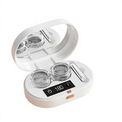 Portable Type-C Ultrasonic Contact Lens Cleaner Fully Automatic Folding Feature Plastic Sterilization Box Case