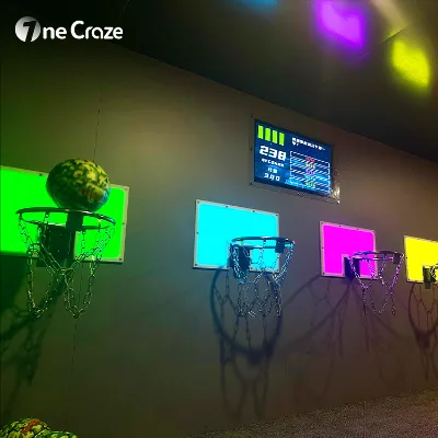 Interactive LED Light-Up Basketball Shooting Game Activate Throw Ball Equipment for Indoor Adventure & Amusement Parks