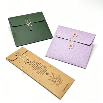 Custom Printed Cardboard Brown Kraft Paper White Card Envelope for Incense Packaging