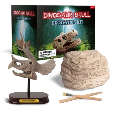 Hot Sell Toy Set Dig Dinosaur Skull Triceratops Tyrannosaurus Big Clod Diy Decoration Excavation Kit