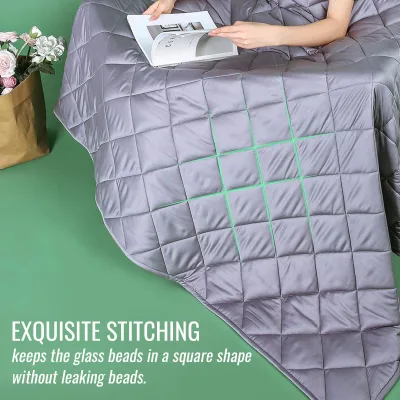 Wholesale Manufacturer Soft Bamboo Summer Home Quilt Therapy Weighted Blanket for Anxiety Filled Glass Beads Oeko-tex Certified