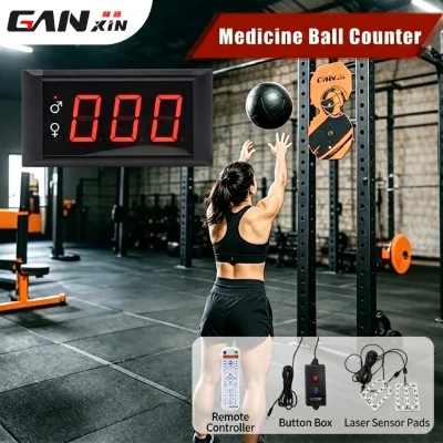 GANXIN Professional Gym Training Hyrox Wall Ball Counter Medicine Balls Exercise Laser Sensing Sticker Digital Counting System