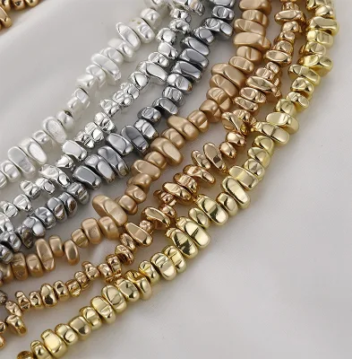 Wholesale Natural Light Gold Irregular Hematite Chips Shape 5-10mm Beads for DIY Jewelry Making