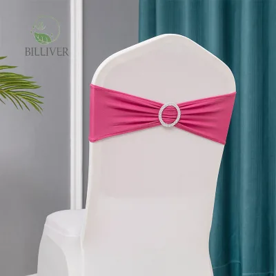 Hotel Elastic Chair Cover Bow Elastic Bow Elastic Buckle Chair Back White Red