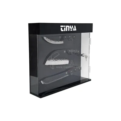 Hot Selling Knife Display Case Acrylic Folding Wall Hanging Cabinets With Acrylic Knife Frame Display Case