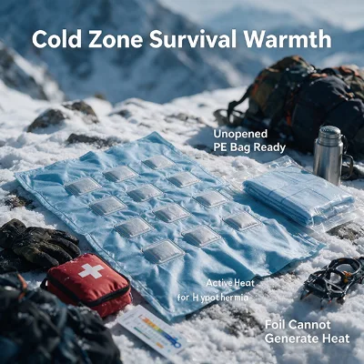 Active Heating Blanket Upgraded Over Ordinary Space Thermal Blanket 12 Panel Lightweight for First Responder Disaster