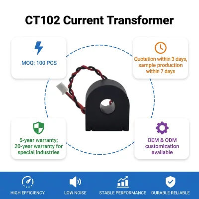 CT102 Miniature PCB Mount Current Transformer High Precision AC Current Sensor Transformer for Instrument Power Supply