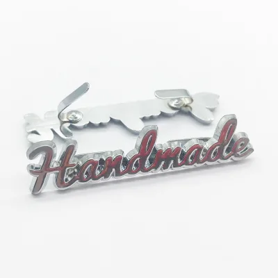 In-stock Handmade Fixed Rectangle Metal Labels Pins Scratch Resistant High-end Zinc Alloy Trademarks Custom logo Branding Bags