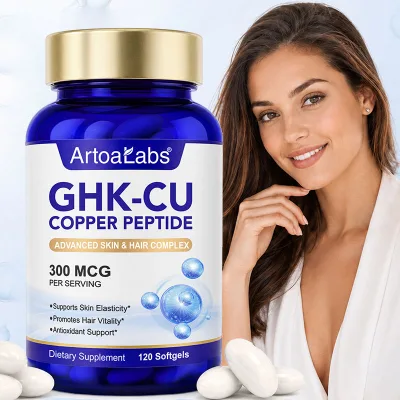 ArtoaLabs Antioxidant Beauty Skin Hair Health Support Liposomal GHK-Cu Copper Peptide Softgel Capsules Supplement for Women