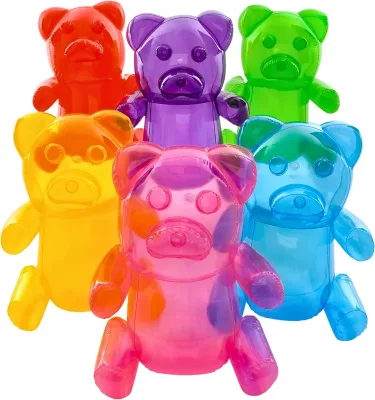 Birthday Party Decorations 24 " Transparent Bear Giant Inflatable Bears Unique Blow up Pool Toys for Kids Inflatable Gummy Bear