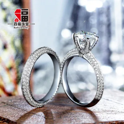 BaiFu Custom Engagement Gold Moissanite Wedding Ring