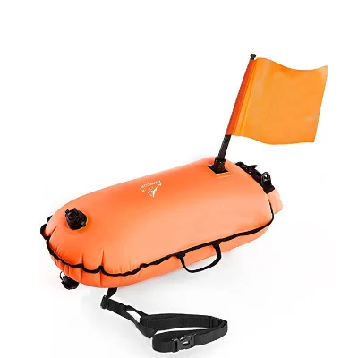 Swimming Boating Kayaking Rafting High Visibility Swim Buoy Float Removable Flag Waterproof Emergency Aid Rescue Dry Buoy Bag