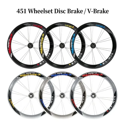 CNC Machined 451 Bicycle Wheelset 20 Inch Front Rear Wheels V Brake Disc Brake for DAHON FNHON LITEPRO Folding Bike