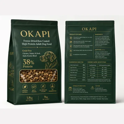 Freeze Dried Raw Coated Dog Food 38 Percent Protein Chicken Turkey Duck Grain Free 9kg OEM Premium Multi Protein Dry Dog Food