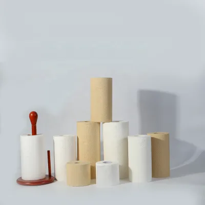 Strong Soft Bamboo Kitchen Unbleached Paper Towel Embossed Kitchen Roll Bamboo Tissue Paper