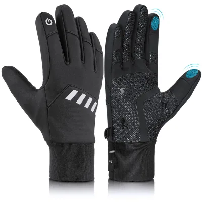 Mens Womens Touchscreen Sports Thermal Fleece Waterproof Running Gloves Winter logo Thermo Handschoenen