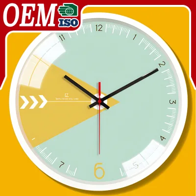 12-Inch Plastic Digital Wall Clock with Color PVC Printing Quartz DIY Design Style for Home Office Home Decoration