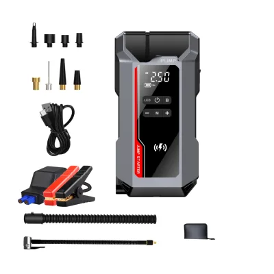 2024 Double Cylinder Cordless air Mattress SUV RV Car air Compressor 12v Auto Electric Pump Tire Inflator with Jump Starter