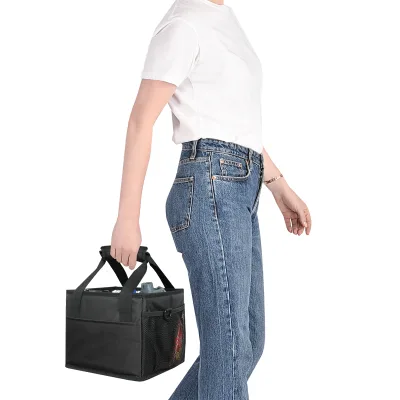 Reusable 4 Cups Drink Carrier for Delivery with Removable Dividers Insulated Cooler Drink Caddy Beverages Carrier Tote Bag