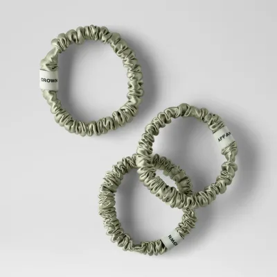 Customized Logo Hot New Mulberry Silk Scrunchies, Minimalist & Premium Hair Accessories. Available in Multiple Colors and Sizes
