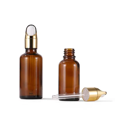 100ml blue dropper hair oil bottle and caps
