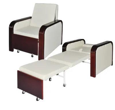 Wooden Hospital Reclining Chair Bed With Wheels