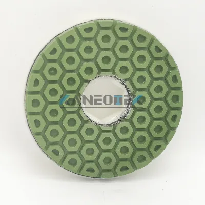 KANEOTEK Honeycomb Green Color Snail Lock Edge Wet Flexible Polishing Pads for Artificial Stones Marble Granite Edge Polishing
