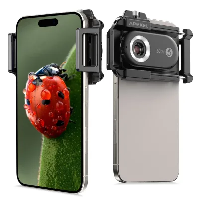 Mini Portable Jewelry Diamond Skin Analyzing Microscope 200X Popular Science Kids Gift Education Smartphone LED Microscope