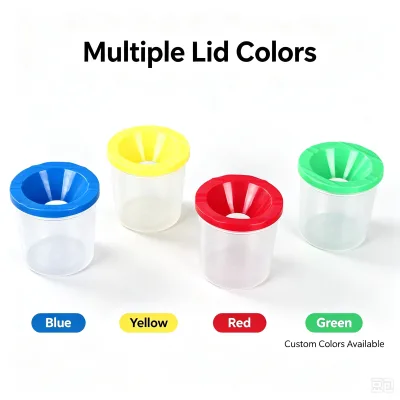 Paint Brush Rinser Cup for Kids Painting Brush Washer Jar with Hole Lid Art Supplies for School Classroom Watercolor
