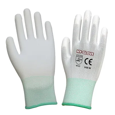 Breathable Anti-Static Silicone-free Powder-free Nylon Coated Cleanroom Protective Gloves Wear-Resistant Safety Gloves for