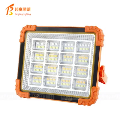 100W Portable Floodlight Rechargeable Led Strong Light Camping Tent Lamp IP66 Solar Flood Light Outdoor
