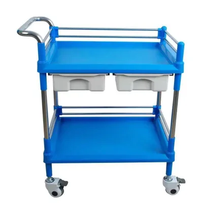High Quality ABS Plastic Steel Medical Trolley Beauty Salon Clinic Equipment Trolley Hospital Nursing Clinical Carts