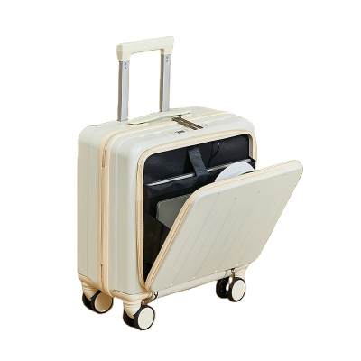 Designer 18 Inch Boarding Casehand Carry Luggage Suitcase Cream Luggage Carry on Hardshell Luggage
