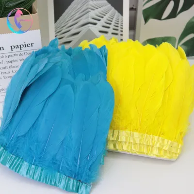 5-7'' Dyed Nagoire Feathers Natural Goose Feather Trim Fringes Lace Trimming for Clothing Accessories Angel Wing
