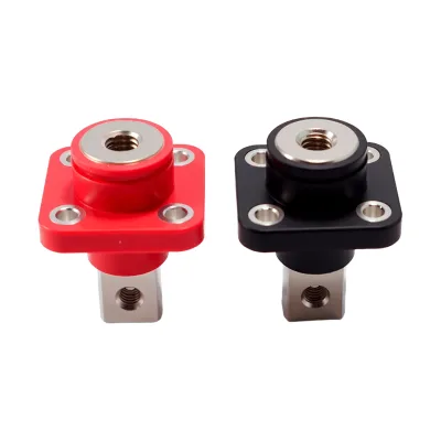 Red Black Color Panel Mounted 120A Square All Copper Post High Durability Energy Storage Wiring Terminal Through Type Connector