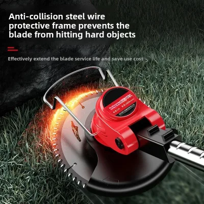 Electric Agricultural Tiller Lithium-Ion High-Power Grass Trimmer Weed Cutter with Extendable Feature and Protective Baffle