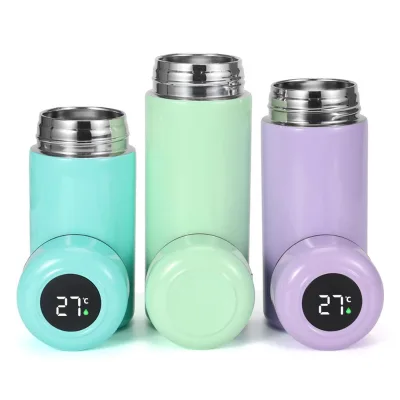 220ml 320ml Kids Cute Portable Stainless Steel Vacuum Insulated Water Bottle With Digital Temperature Display