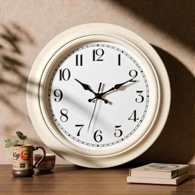 Custom 14-Inch Antique Retro Round Quartz Wall Clock Vintage Design for Dorm Room Decor