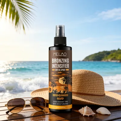 No SPF Fast, Dark Outdoor Sun Tan From Tan Accelerating Actives Get Tanned Intensifier Dry Spray Packed with Moisturizing Oils