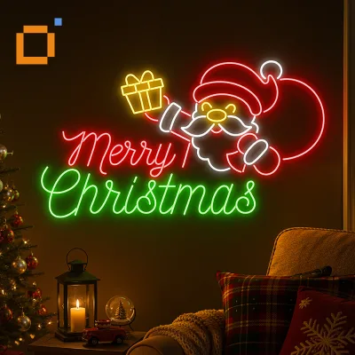 Santa Claus Neon Light Flexible LED Sign Custom Decor for Holiday Party Garden Fountain Edge Lighting Landscape Water Feature