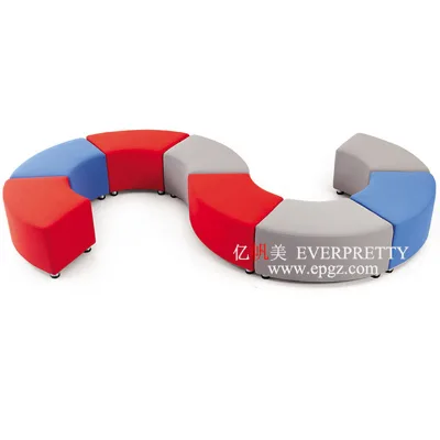 High Quality Office Public Furniture Waiting Are Sofa Guest Reception Seating Library Waiting Fabric Covering Cushion for Sale