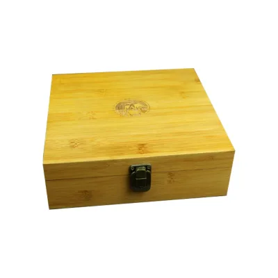 Natural Bamboo Wooden Tea Bag Storage Organizer Box 9 Compartments Wooden Box