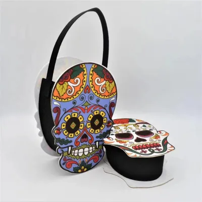 Halloween DIY Handmade Handbags for Carrying Candy with Skeleton Design and Furfelt Tote Bags