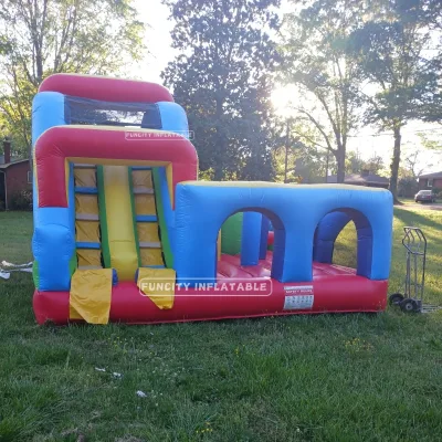 PVC Material Commercial Use High Quality Amusement Park Run Obstacle Course Inflatable Jumping House