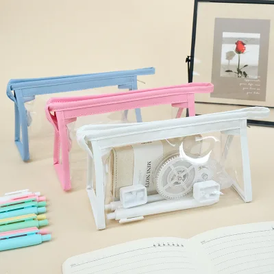 Custom Korean Personalized PVC Clear Cute School Pencil Cases & Bags for Girls Boy Kids