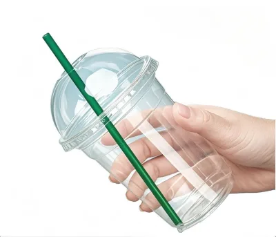 Wholesale Eco Sustainable RPET 8oz 12oz 14oz Disposable Cold Recycled Plastic Cups Blank Coffee Milk Drink RPET Cups with Lids