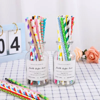 Eco-Friendly Colorful Paper Straws Biodegradable & Fun for Every Sip-100 Straws Per Pack